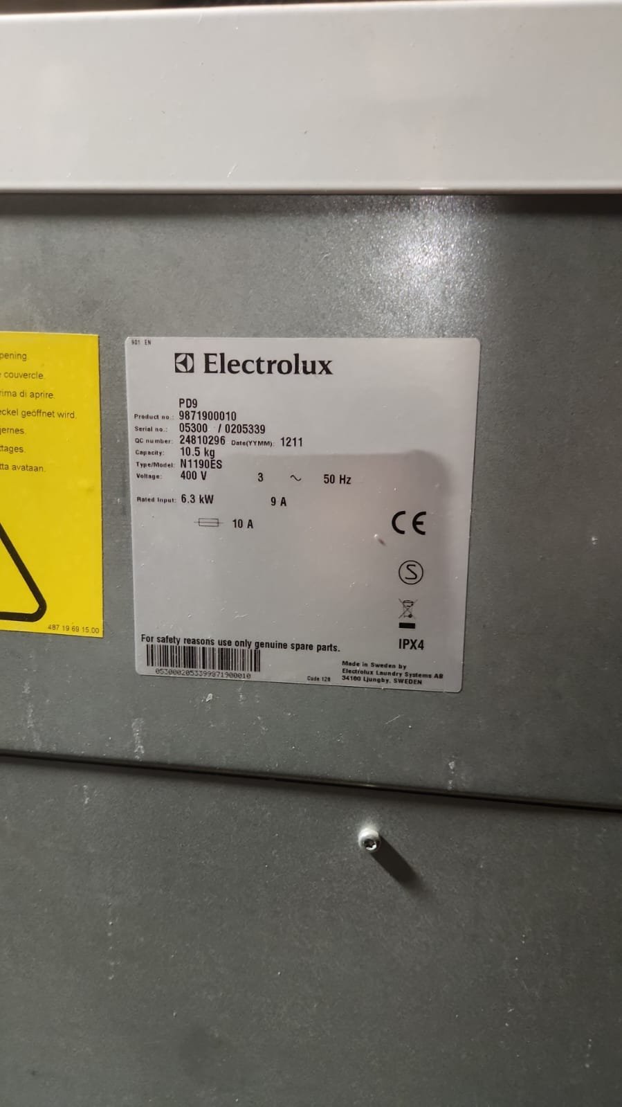 Electrolux PD9 Ablufttrockner 10,5 kg, elektrisch beheizt